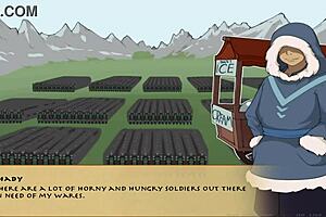 Anime trainer engages in intense war sex with big tits