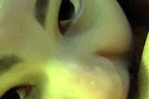 Spitting and deep throating with a horny daughter's daddy