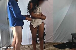 Secretary with Huge Tits Prepares to Pose for Boss