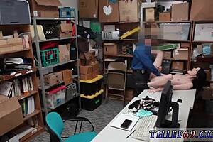 The amateur teen in uniform was caught red-handed doing anal outdoors by the store owner.