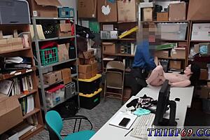 The amateur teen in uniform was caught red-handed doing anal outdoors by the store owner.