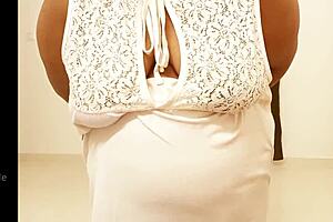 Chubby Indian Maid Seductively Shows Her Fat Boobs And Tits In Detail