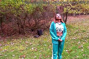 nina rivera in squid games cosplay gets fucked outside by big black cock