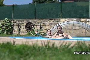 photo shooting our european swingers wives at the pool party