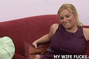 Accepting Cuckold Role in Femdom Blowjob Scene.