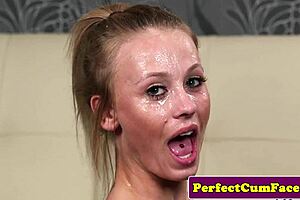 British babe with tattoos gets facial This attractive British babe knows how to show off her tattoo artistry, but when she really wants to feel the power of the spunk shower, it’s time to get down on her knees
