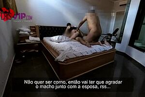 Cristina Almeida cheats with macho in motel, humiliating cuckold husband.