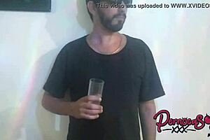 MILF Lady Strips Boy Outdoors!