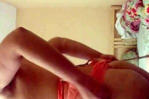 Ginger paris masturbates dirty in neon orange lingerie