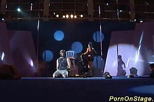 Crazy fetish show on stage with big tits 😈