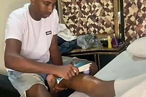 Big black cock wilds up on a wild amateur couple on a wild massage