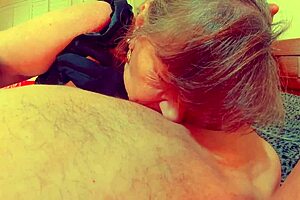 goth granny deepthroats big cock while moaning loudly 😈