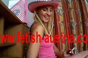 Feel the humiliation as Kimberly Pink teases in nylons and heels, smoking seductively.