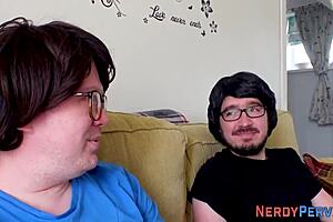 busty british amateur tricked into sucking nerd first time