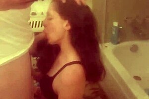 Young Girl Boldly Swallows Sword Deep.