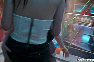 Wet Party Dancers Engage In Group Fingering Fun