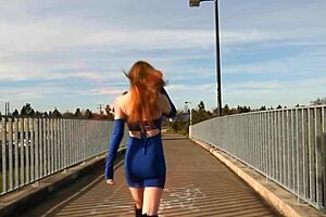 Sexy gamer girl roxy teases in slow motion with her ass and shoes