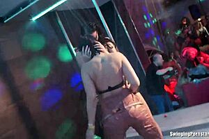 Wet Party Dancers Engage In Group Fingering Fun