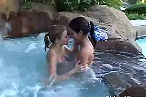 petite lesbian teens chloe and summer licking each other's pussies outdoors. kissing and masturbating with boobs out.