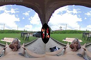 Check out this big tits purple haired latina babe in vr