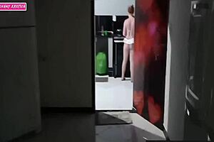 in lingerie, my friend grabs me – we fuck in kitchen?