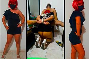 The picture of a drunk prostitute tying and dominating her client