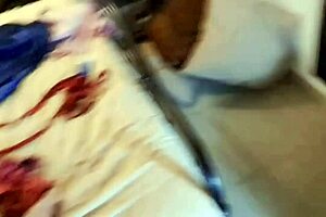 blonde slut in black leather pants and satin tanga gets doggystyle deepthroat and rimming