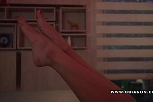 Exotic BBW Quianon Teases On Bed With Cigarette