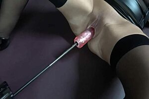 Beau Diamonds Experiences Multiple Orgasms on Fucking Machine