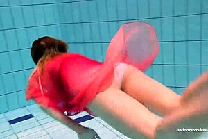 Duna Bultihalo Showers Underwater In Wet Bikini, Russian Beauty Exposed