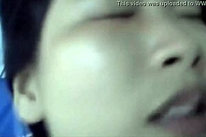 Teen girl give blowjob and doggy