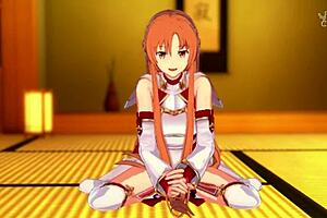 Asuna's erotic roleplay joi video: Hand job, pussy slide, and ejaculation count down