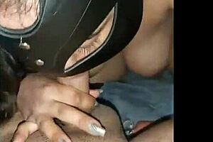 Mexican milf rides couple in cowgirl homemade sex, big tits bouncing, cum in mouth