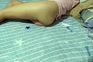 Stepsister Removes Condom for Creampie During Intense Riding and Deepthroat Session.