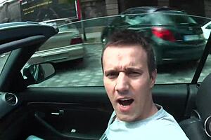 I and Lauro Giotto pick up a horny woman for outdoor anal blowjob threesome