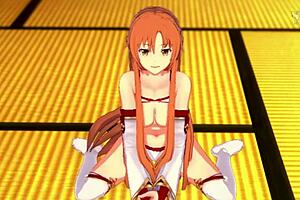 Asuna's erotic roleplay joi video: Hand job, pussy slide, and ejaculation count down