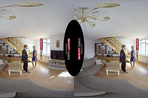 Blonde milf bent over doggystyle riding big cock