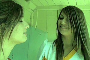 Two cheerleaders finally get together and then make love in a hot lesbian scene