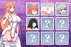 Asuna orgasms thrice cuckolding boyfriend in hentai game.