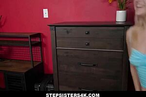 Hot blonde stepsister has pov sex with big dick stepbrother after using his credit card