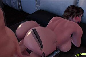 Cartoon cowgirl sleeps with big black cock in the hotel