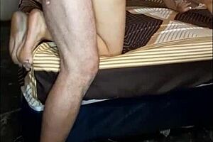 Mature latina milf enjoys big cock oral and sex with stepfather at home