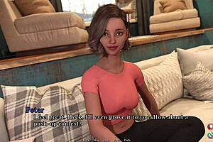 Petite teen explores hidden petals in cartoon game