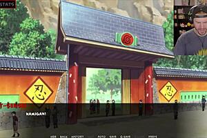 Something strange is happening in this naruto game sarada training the last war with big tits, ass, boobs.