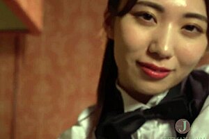Racy meeting at the bar with an attractive Asian woman