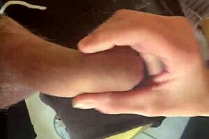 Intriguing custom video where a petite wife gives handjob and blowjob leading to cumshot in jersey for her follower