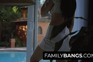 familybangs com ⭐ pretty stepsister gargles with stepbrothers bone in the garden judy jolie codey steele