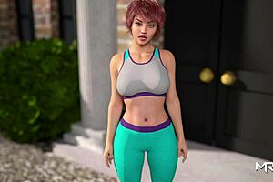 Hugging her big ass in POV anime hentai.