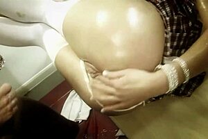 I love how this blonde bimbo in stockings sucks my cock in the kitchen.