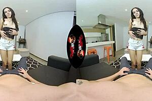 Hey, check out this tiny latina teen's tight pussy pounding in VR